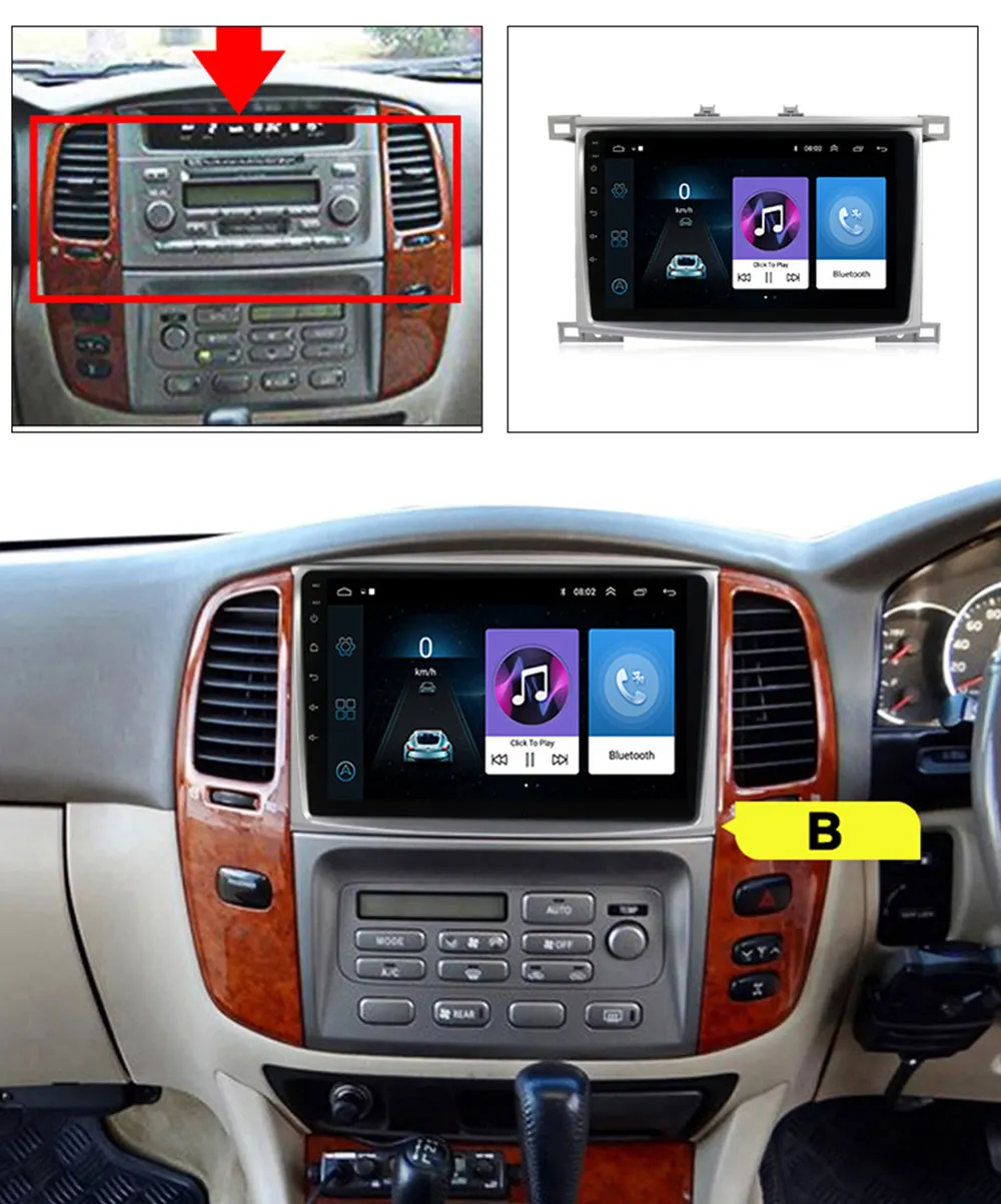 android10 Car multimedia player for Toyota Land cruiser 100 200 VXR car radio GPS navigation stereo LC100 for Lexus LX470 05-07