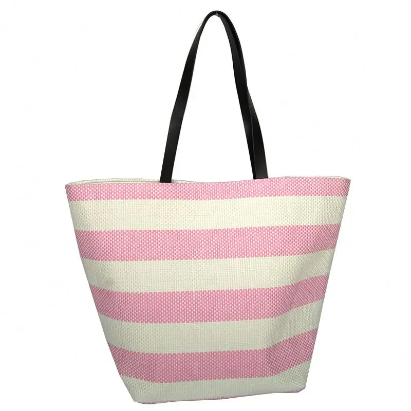 Wholesale high quality Wool reusable Felt shopping Tote Bag with Vegetable Tanned Leather Strap