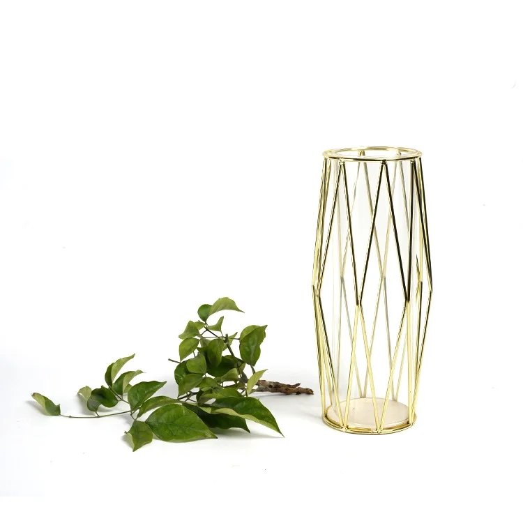 Youjia Modern Home Office Tabletop Decoration Flowers Bottle Clear Glass Crystal Vase Glass Vase