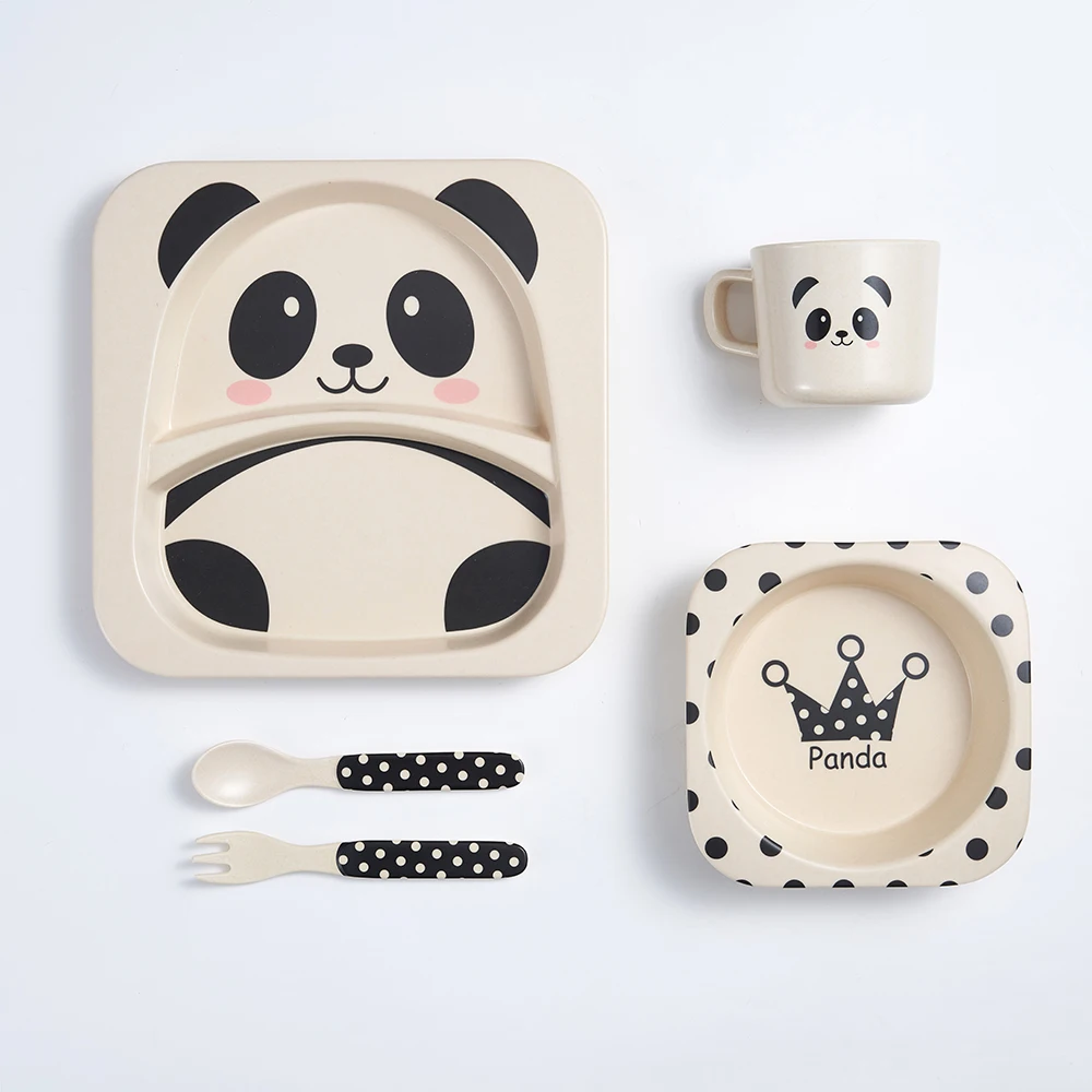 Cartoon Rabbit dinner set bamboo fibre children baby bowl kids tableware