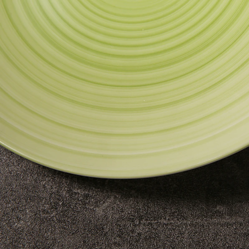 WEIYE Mexican spiricle ceramic dinnerware round plate sets custom color porcelain plates for restaurant