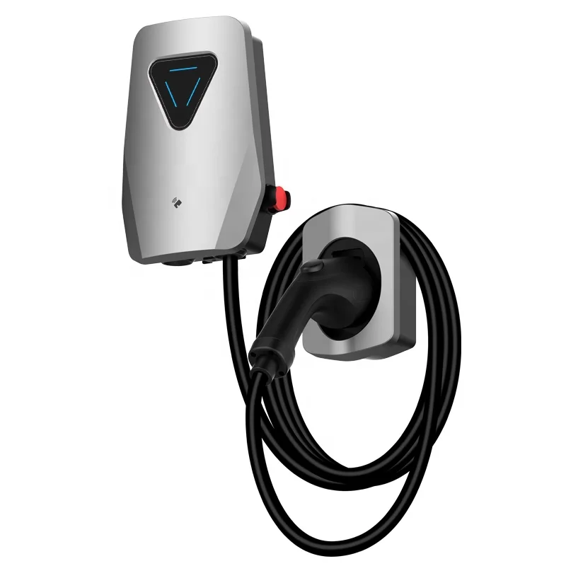 home use commercial use IEC 62196 Wallbox Electric Car Charge Cable EV Charging Station 7kw with LED screen and 5m cables