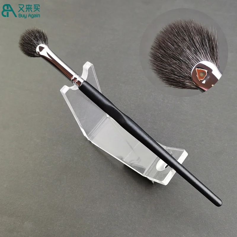 Buy Again wholesale fan highlighter brush makeup single small fan brushes natural goat hair real hair fan brush