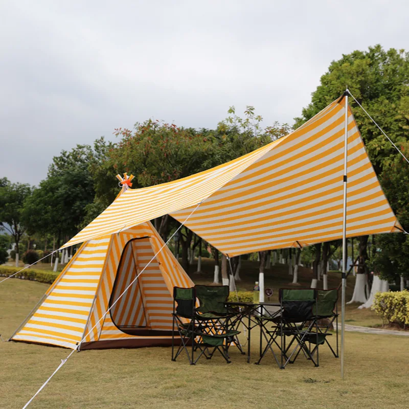 Traveler Camping Family Waterproof Net 300D Polyester Pyramid Tent Customized Cotton Fabric Tents