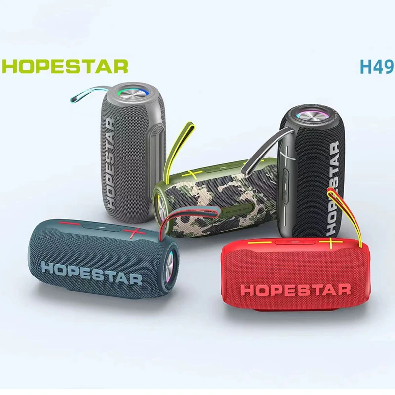 Беспроводная USB-Колонка HOPESTAR H49, уличная портативная Водонепроницаемая колонка с RGB-подсветкой, профессиональные колонки с радио