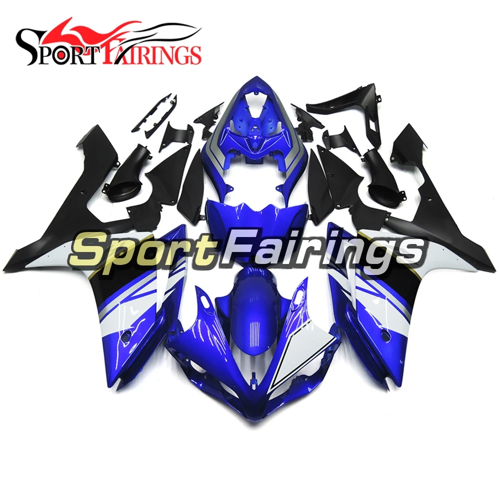 Sportbike Fairings Gloss Blue White with Black Lowers Bodywork Kit for Yamaha YZF1000 R1 2007 2008 R1 07 08 ABS Injection COVERS