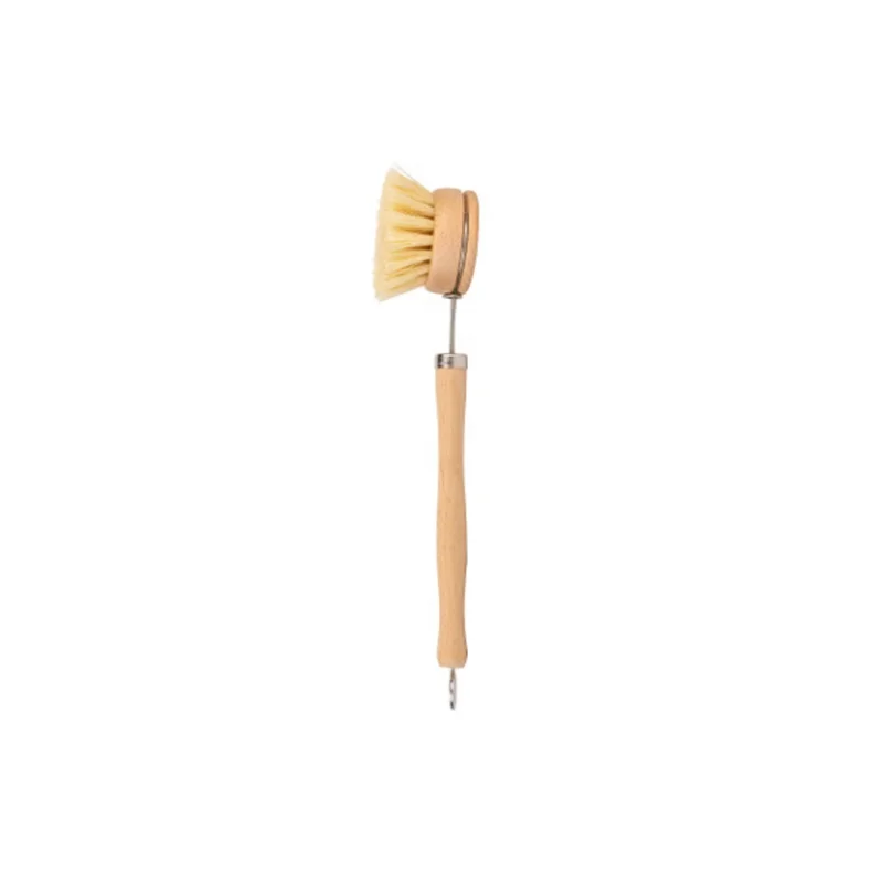 
Eco-friendly Natural long Handle Kitchen Dish Cleaning Brush Scrub Vegan Plant Fiber Bristle pot pan vegetable brush 