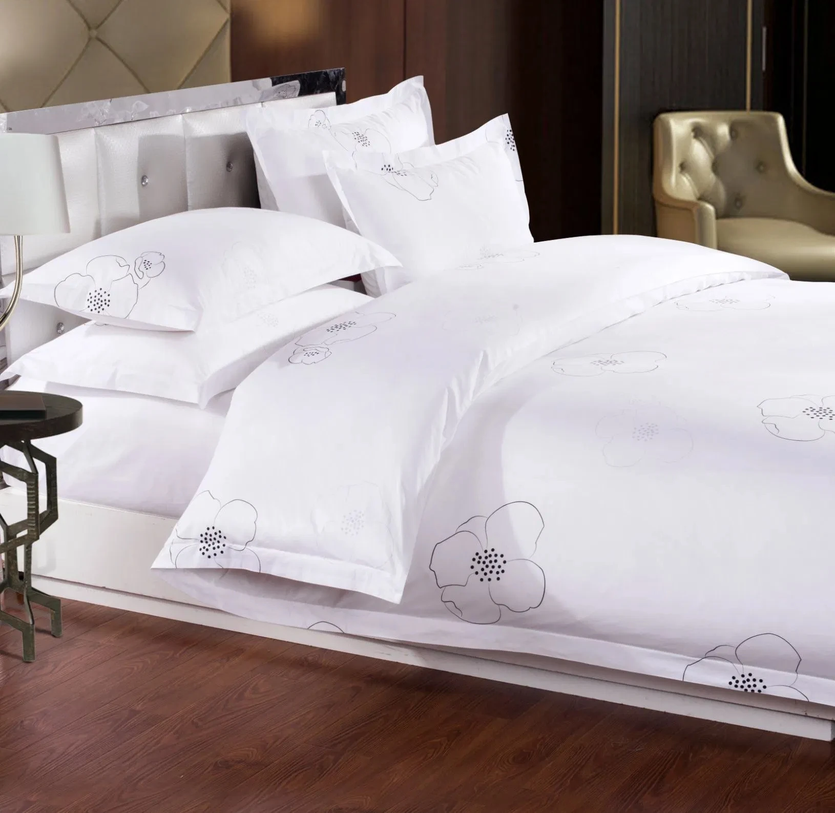 New Design 100% Cotton Double Quilted Microfiber Bed Sheets Printed Bedding Set