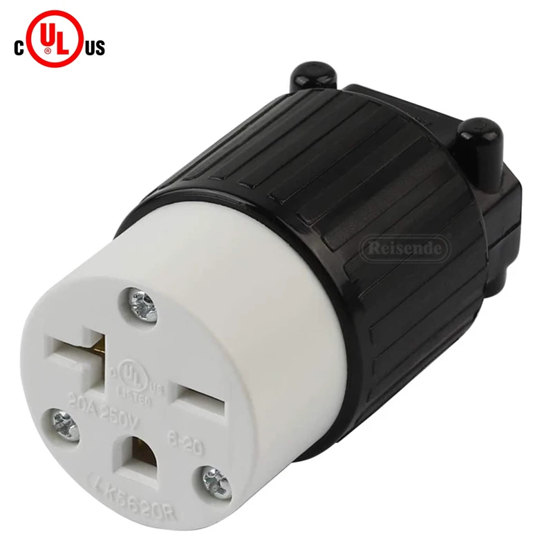 Nema 6-20r Industrial Grade 20a 250v Straight Blade Cord Connector 2p 3w LK5620R Usa Female Plug