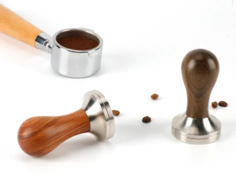 Coffee powder hammer stainless steel adjustable universal powder hammer solid wood handle coffee shop powder tool