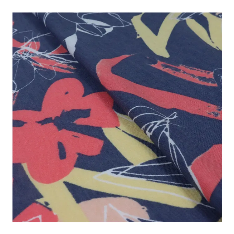 
Soft Touch Top Quality 50 Cotton 50 Modal Fabric Knit Spandex Print Fabric Jersey 