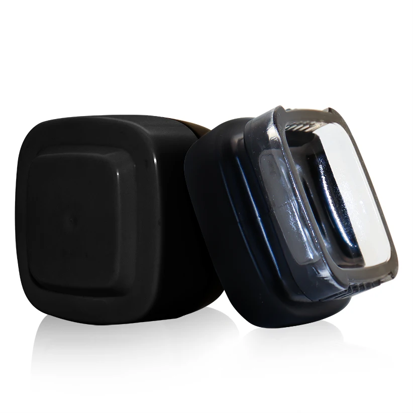 High quality 3 5 7 9 gram Premium black opening childproof calyx 4ml square concentrate containers glass jar