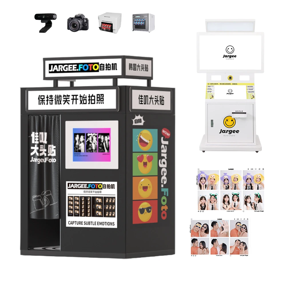 Easy Operation Digital Photo Booth HD Lcd Dual Screens Selfie Photo Booth Remote Background System Automatic Photo Booth