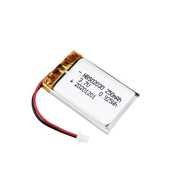 HB 502030 250mah 3.7v Rechargeable Lipo Battery Solar Li Ion Polymer Lithium Battery With PCM