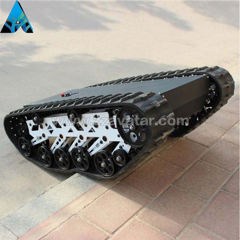 Mining machinery parts Remote control Brushless DC motor chassis Rubber Tracked Undercarriage with 4 degrees of freedom