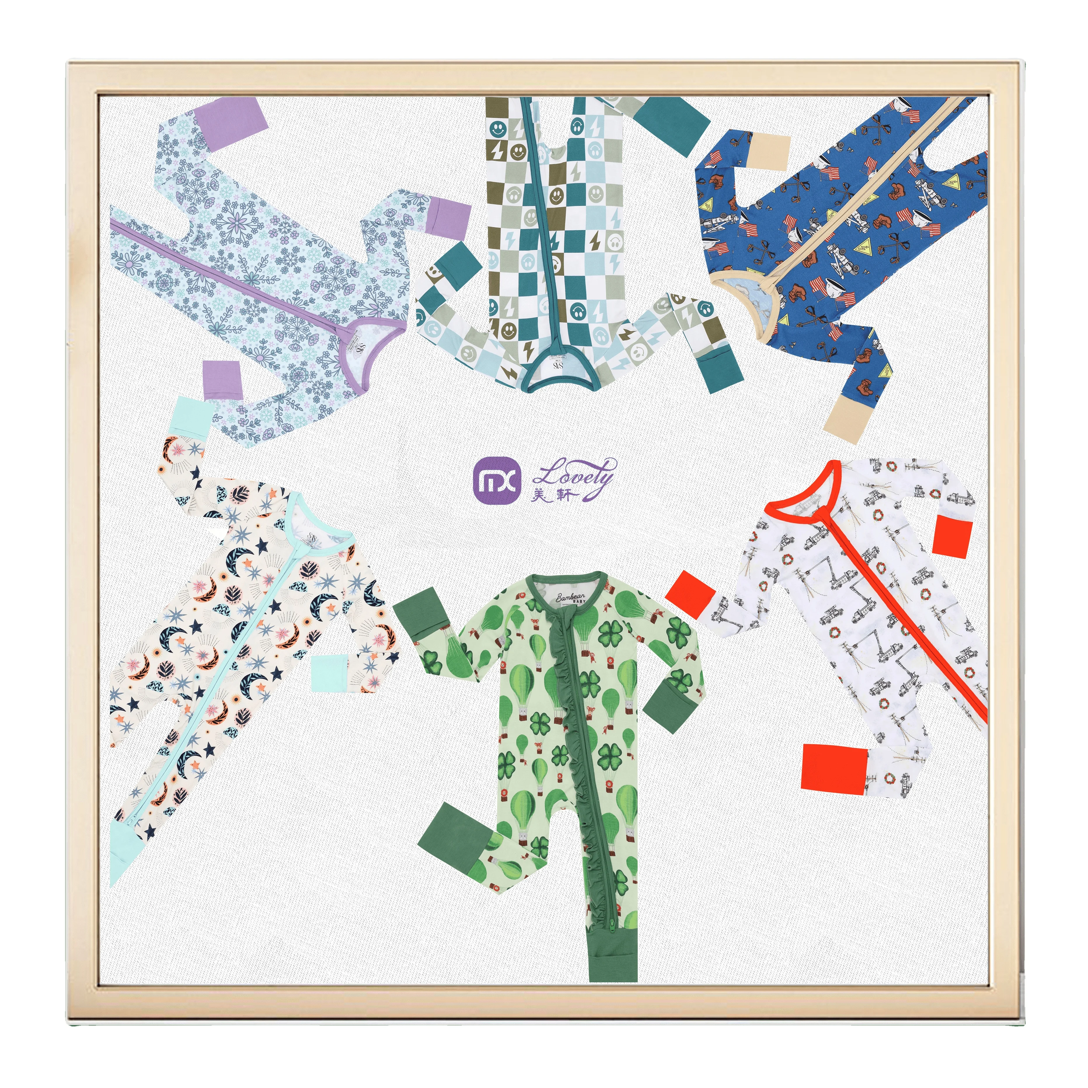 Baby and kids bamboo spandex material two piece pajamas new design baby zipper romper and dress bodysuit collections