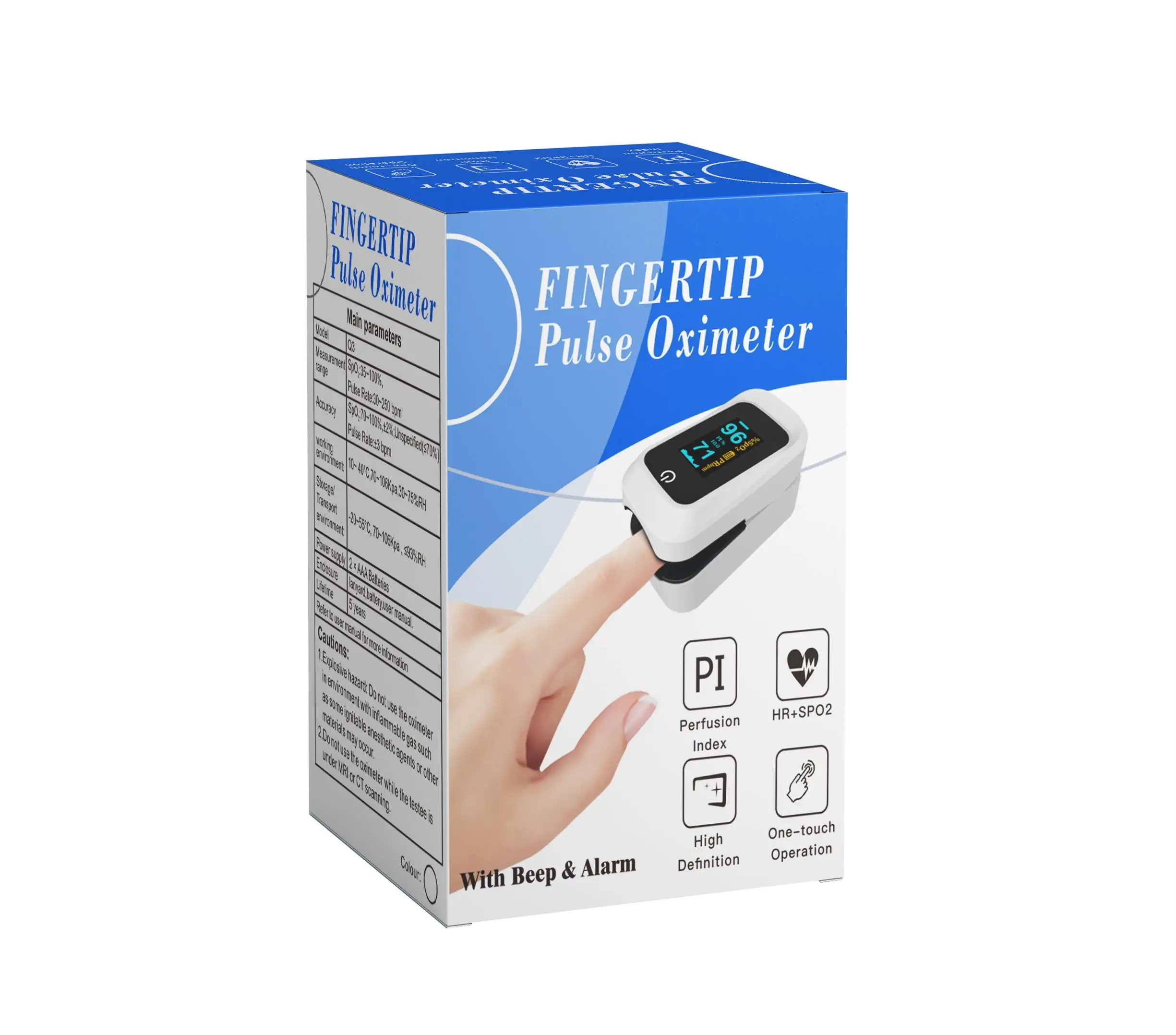 BSX Manufacturer Oxymetre with Pulse Rate Measurements and Pulse Bar Graph Portable Digital Fingertip Pulse Oximeter