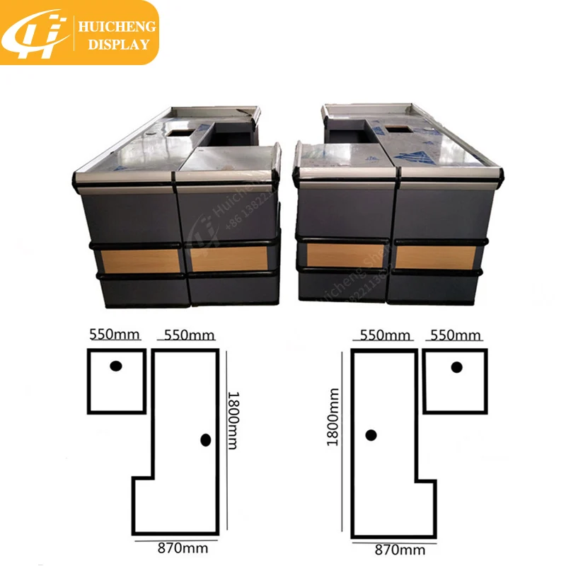 metal supermarket checkout counter Equipment shop cash counter design with forbidden door cashier counter