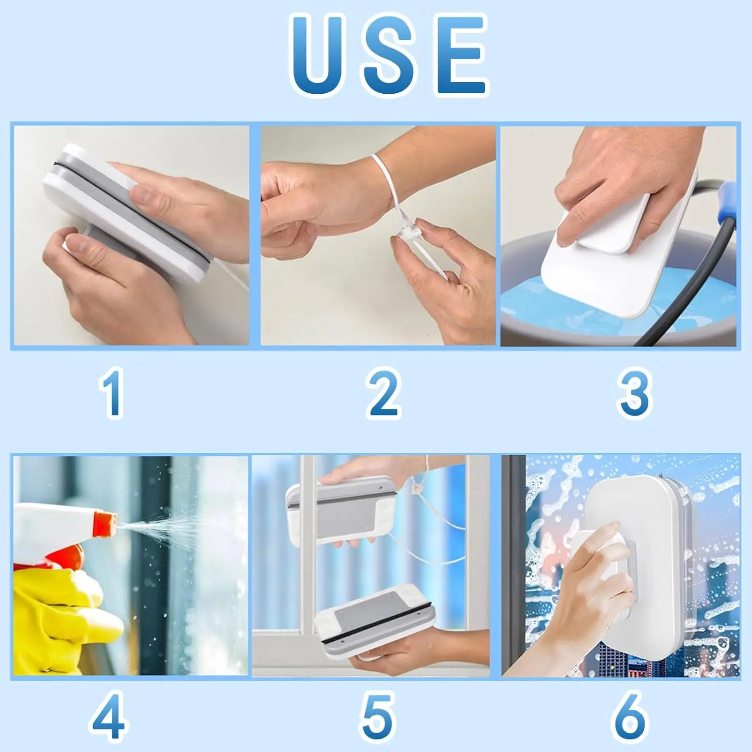 Window Cleaning Tools Glass Cleaner Adjustable Double Side Magnetic Window Wiper Cleaner Updated Magnetic Window Cleaner