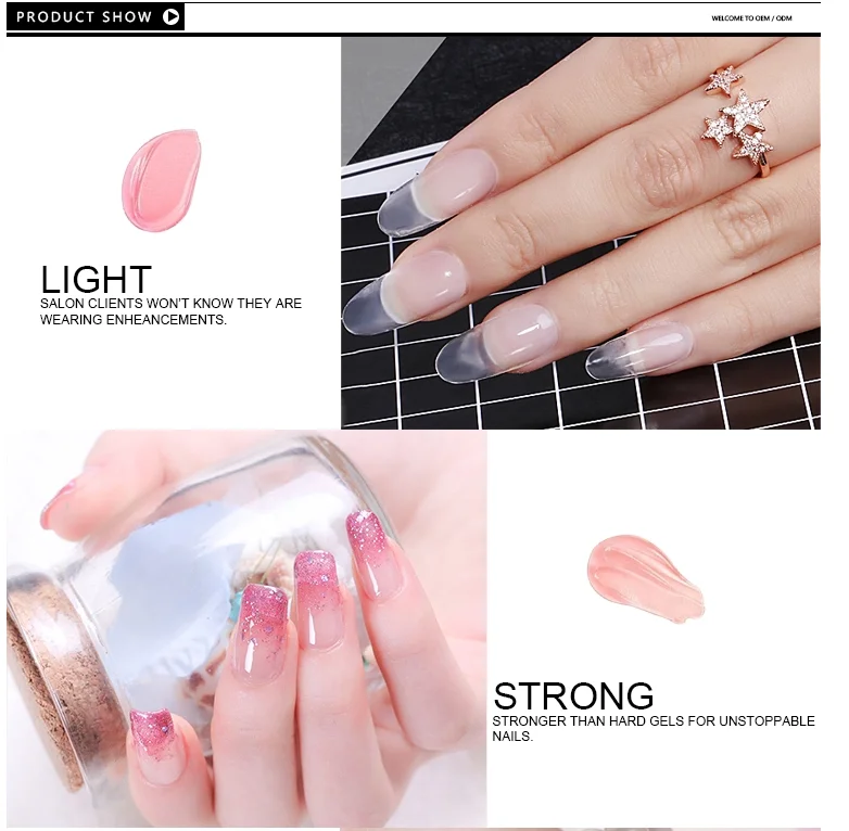 OEM private label acrylic gel polish easy apply poly UV gel nails soak off poly UV gel