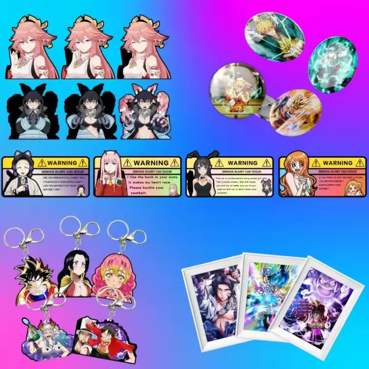 1200 дизайны японские аниме персонажи водонепроницаемые Мультяшные меняющиеся переворачивания наклейки 3D линзовидные аниме-наклейки на автомобиль