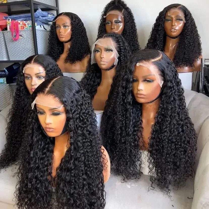 13x4 Pre Pluck Lace Front Wig,Glueless Deep Curly Wave Wig Vendor,Transparent Lace Frontal Human Hair Wig For Black Women
