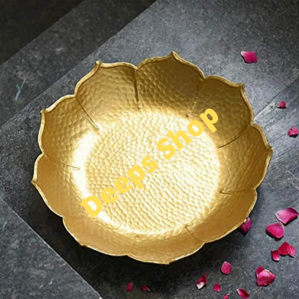 Lotus design urli diwali чаши золотого цвета держатель для свечей алюминиевые держатели