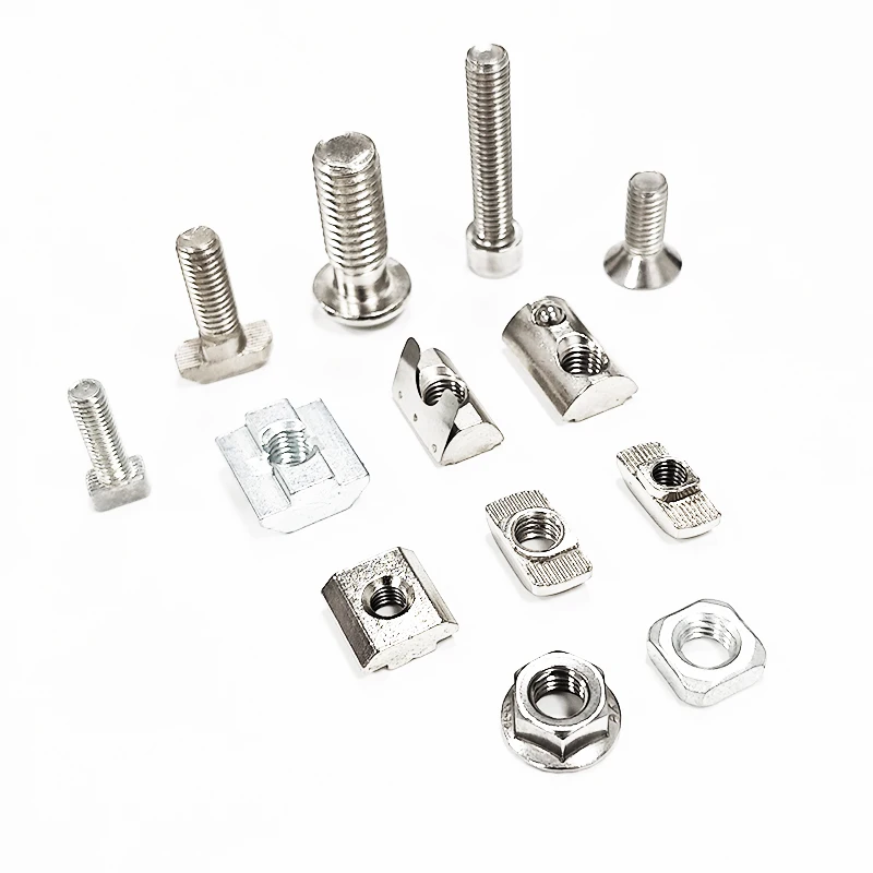 Spring Round Nut Galvanized Nickel Steel Nut with Back Spring for 30 40 45 50 60 Series Aluminum Profile Assembly