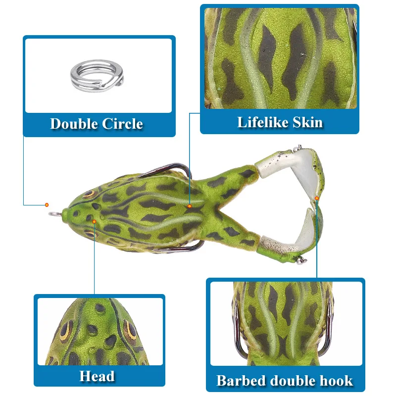 USA Vintage Air Bravvo Hollow Body Killer Pike Soft Rubber Superiorfishing Surface Thai Winner Fake Frog Lure Bait Latex 1pcs