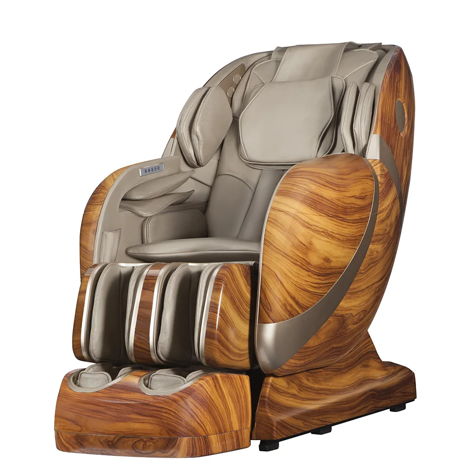 2024 Wood Grain Appearance Design Full body 4D Zero Gravity SL-track High End Home Massage Chairs