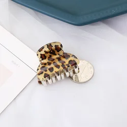 Hot Sale Leopard Hair Claw Clips Barrette Clamp Jelly Colors Acrylic Leopard Ponytail Crab Girls Hairpin Hair Accessories