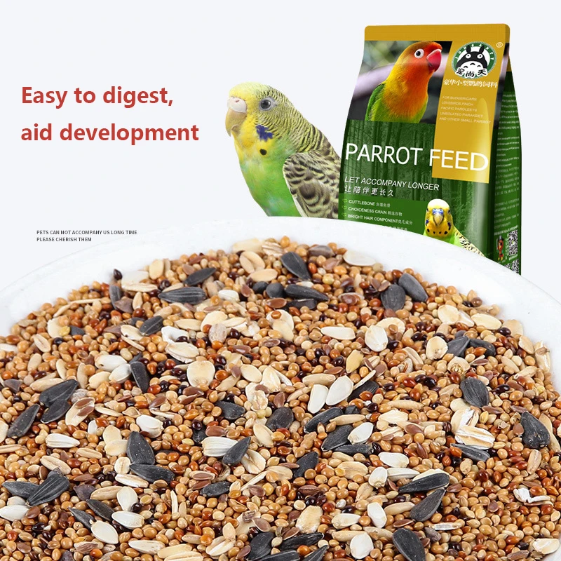 Pet Supplies OEM Custom Bird Food Treats Snacks Birdseed for Parakeet Budgie Lovebird Parrot Curlew Canary Canaries Roses Pigeon