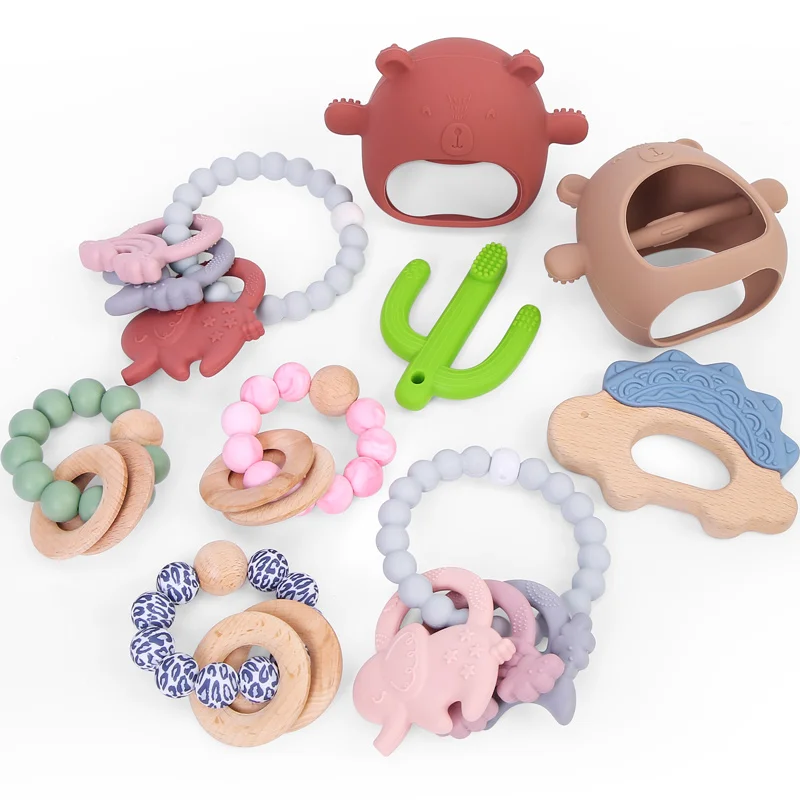 Shenzhen Kids Teething Toy Octopus Animal Silicone  Baby Teether Pastel Teether  With Logo