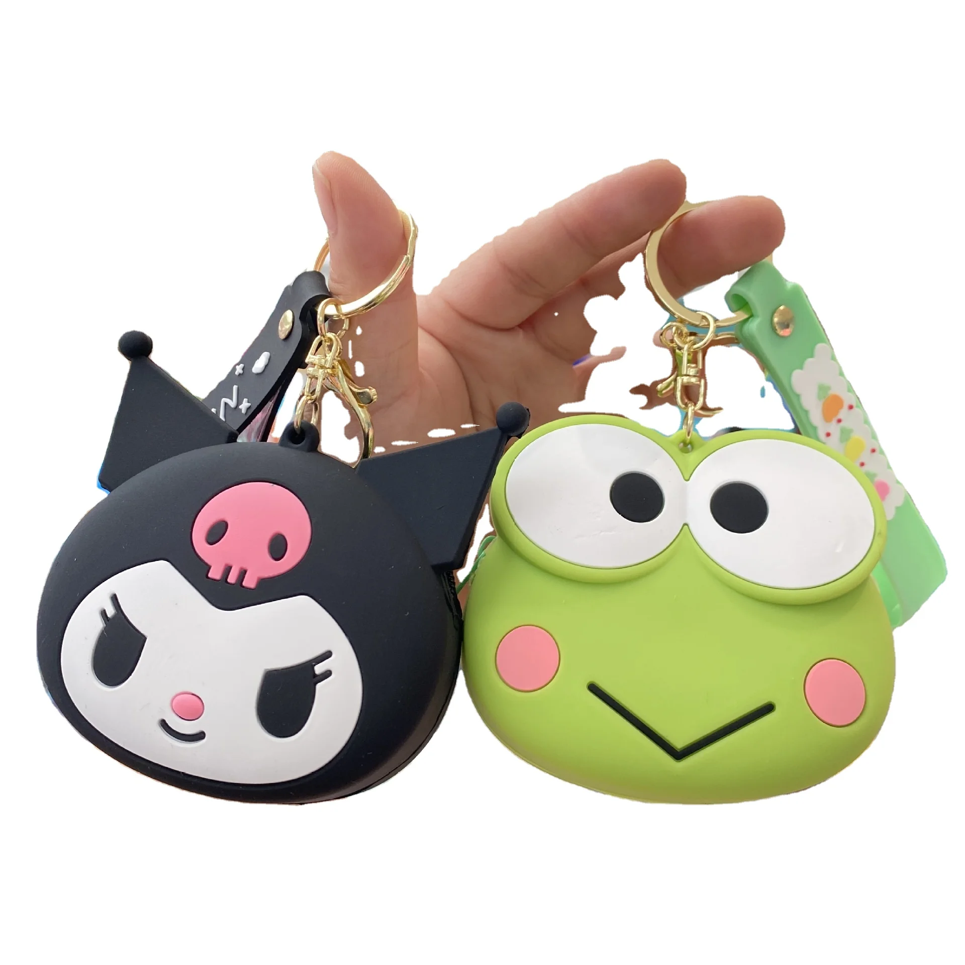 Cartoon Sanrio Kawaii Pvc Coin Purse Keychain Kuromi Melody Cinnamoroll Purse Pendant Keychain Sanrio Promotion Gift For Kids