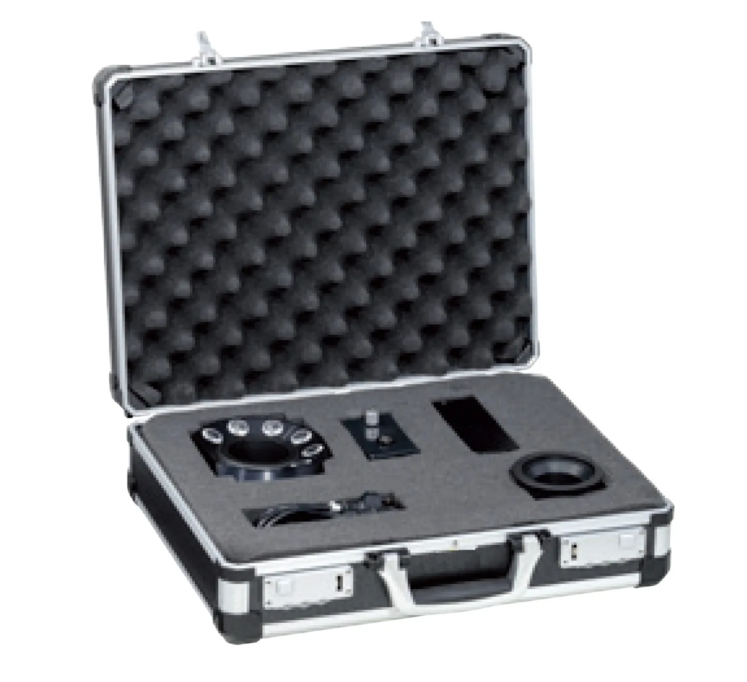 Portable shockproof metal instrument case Waterproof multi-functional storage box Black water-resistant tool  hard case