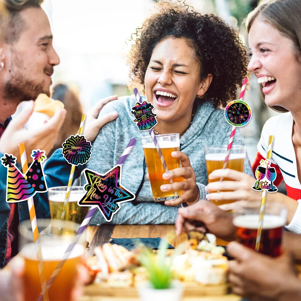 New Year Party Decoration Straw Insertion Plug-in Components Festival Atmosphere Arrangement Plug