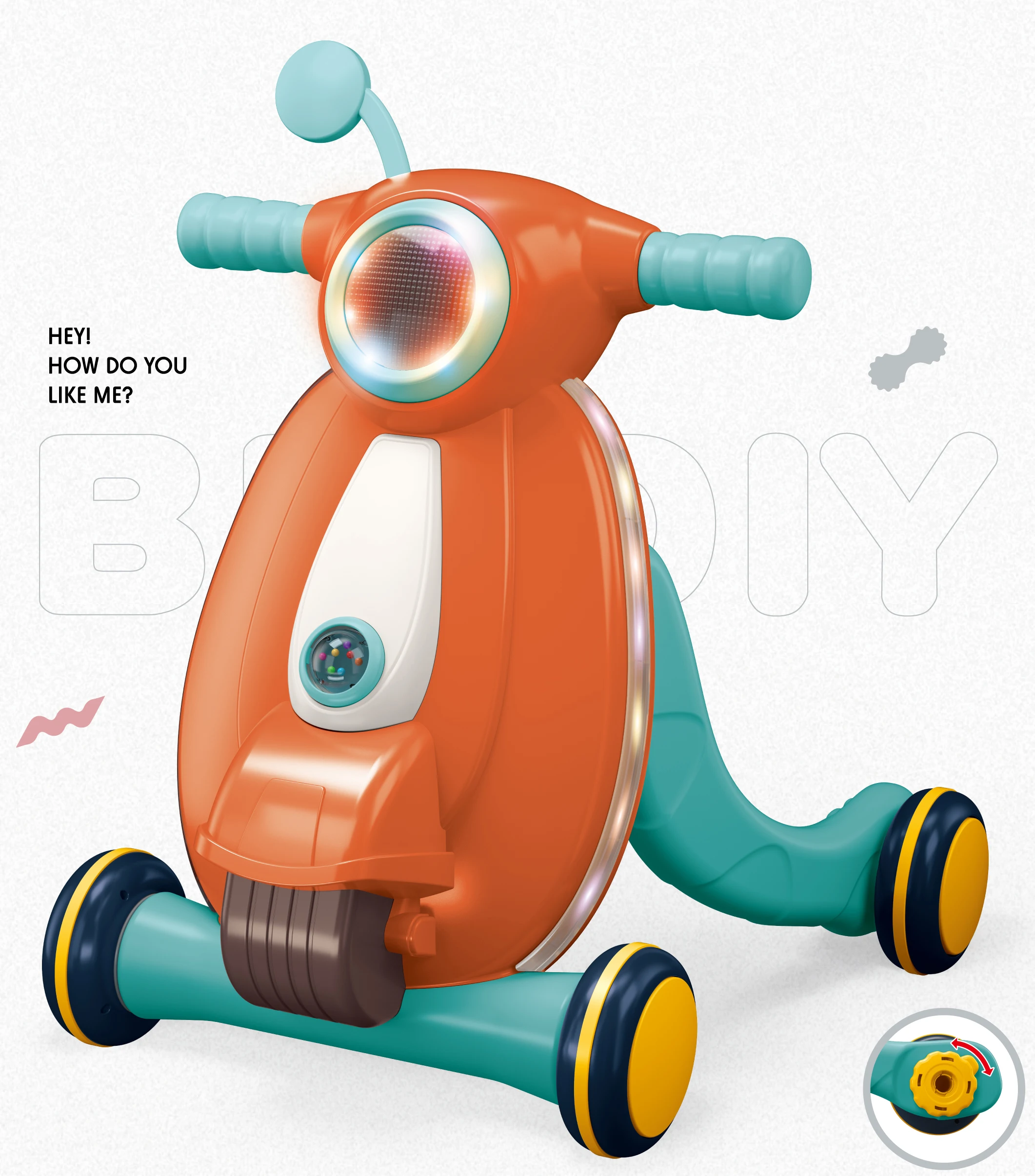 Simple baby plastic walker educational toy baby walker with music and lights