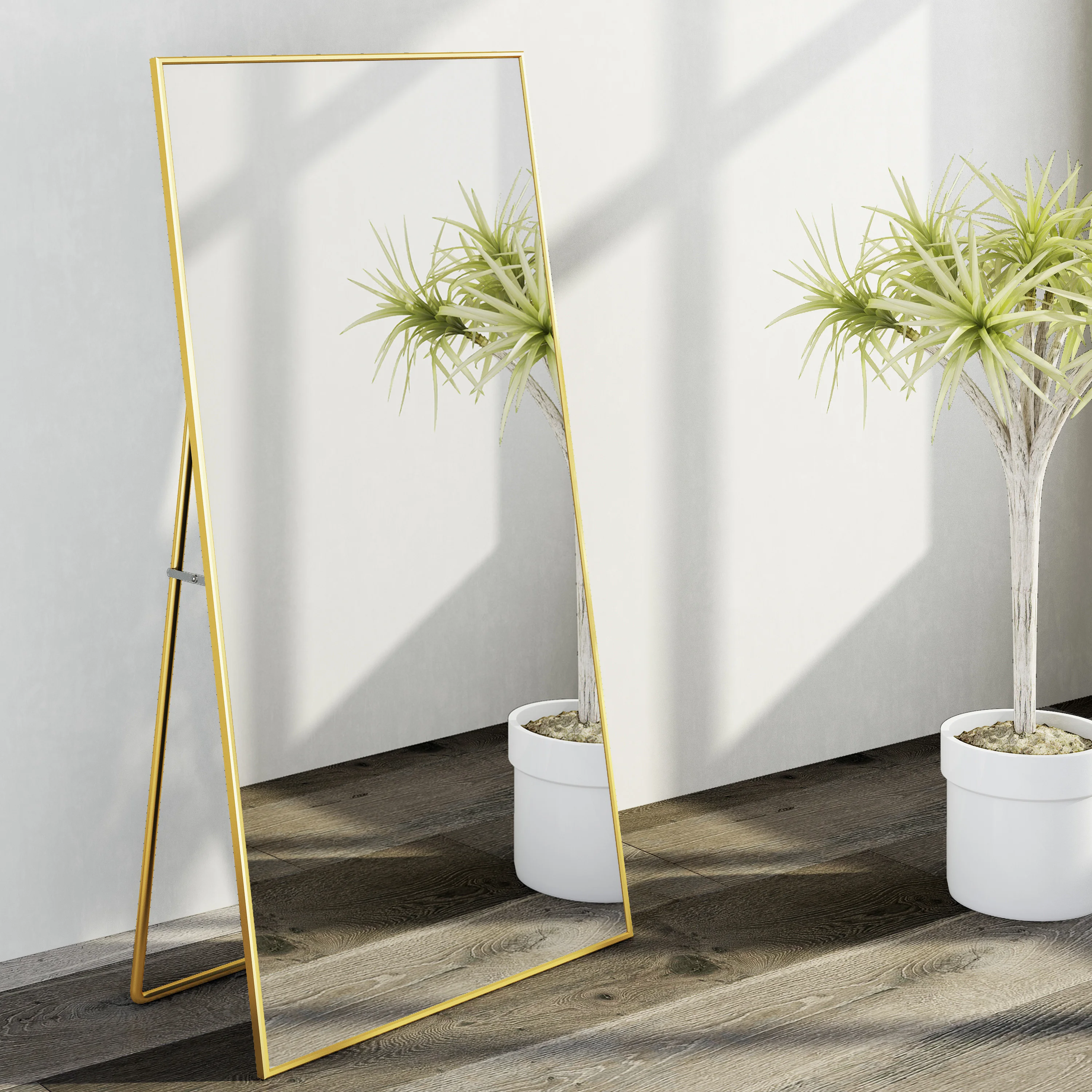 
Full Length Mirror Gold Standing Floor Long Mirror with Stand 