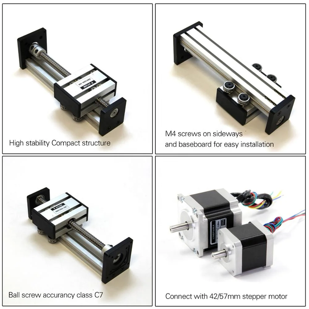 Ball Screw Linear Motion Actuator aluminum linear guide rail For Engraving with 23 nema stepper motor