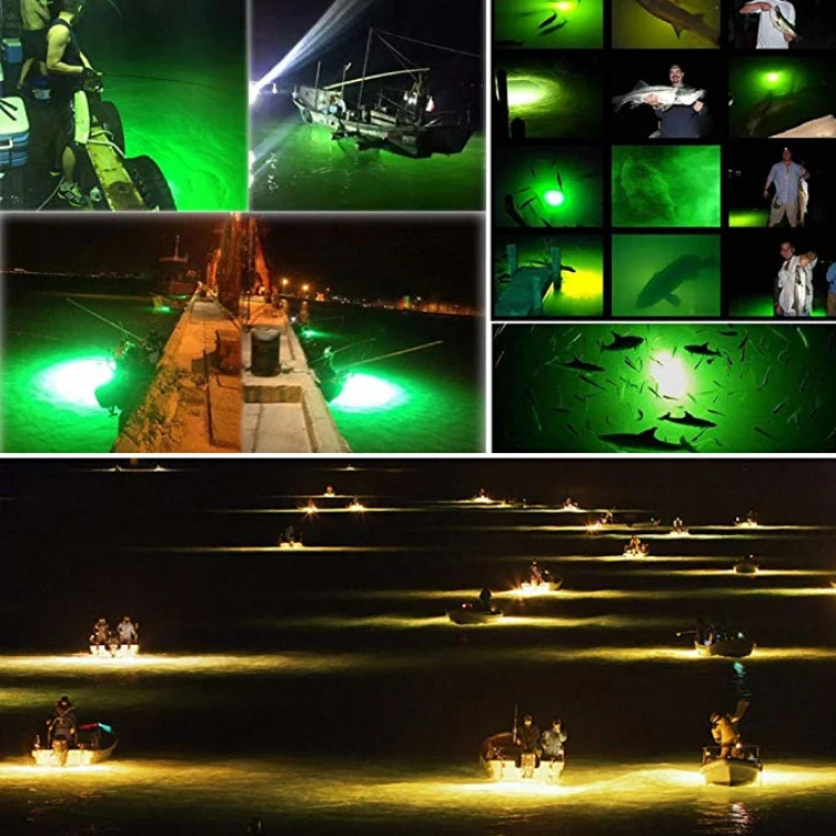 Fishing Lights Underwater Catching Fish Lamp Gathering Gadus Trawler Tuna Octopus Hairtail Green Lighting 50W 100W