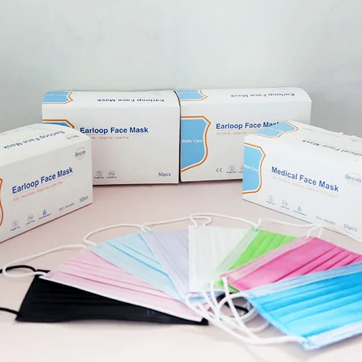 Women Black Non Woven Fabric Masks Blue Level 3 ASTM F2100 Three Layer Medical Masks Hospital Surgical Face Masks