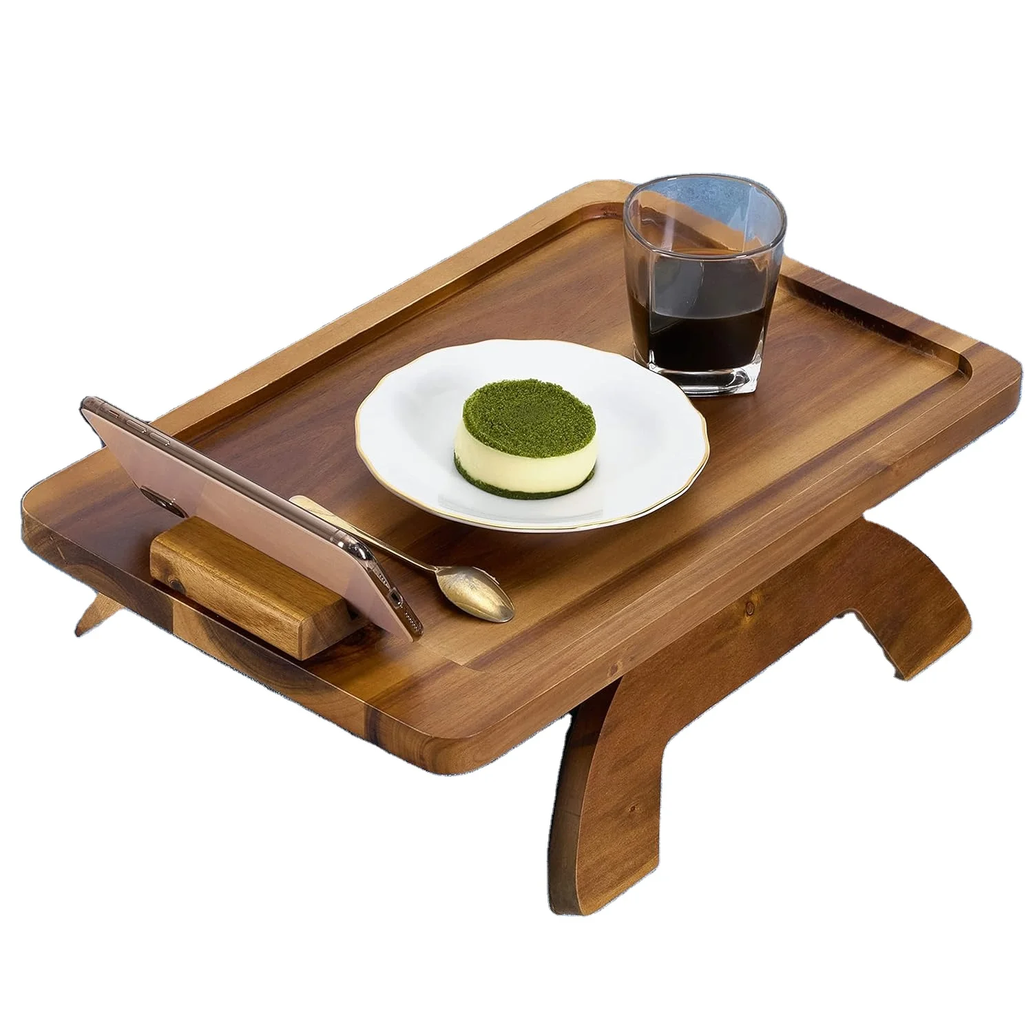 Custom Folding Arm Table Sofa Tray Clip On Tray Table Bamboo Couch Cup Holder Sofa Arm Table Sofa Tray