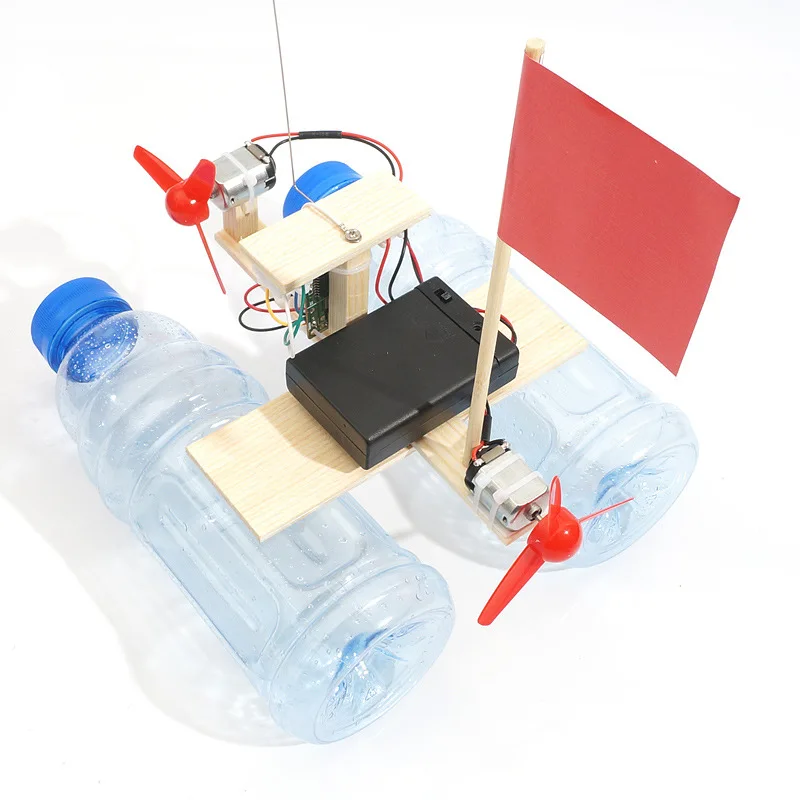 Mechanical Models,3-D Wooden Puzzle remote Wind Energy boat Moveable DIY Assembly Toy