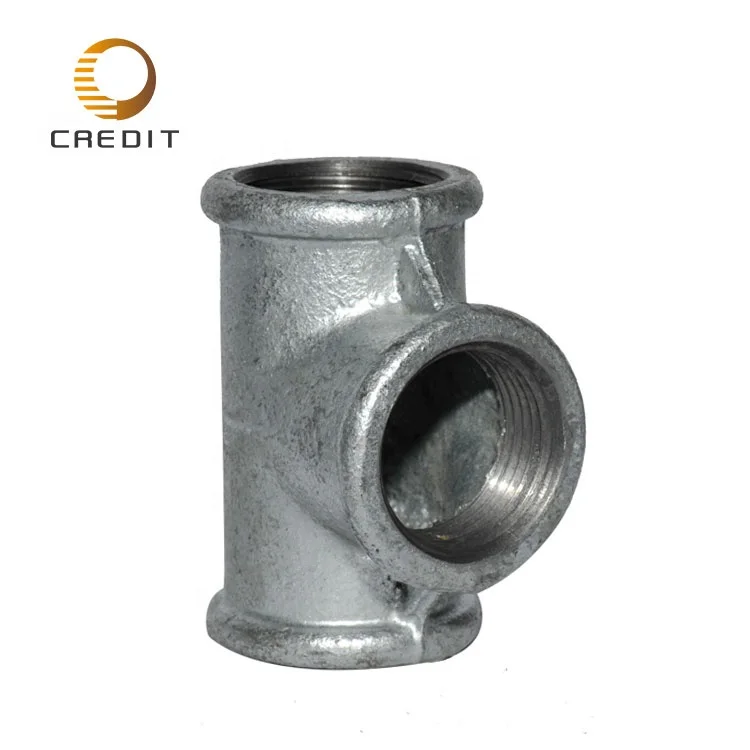 Hot Dipped Galvanized Malleable Iron Pipe Fitting Tee Threaded Reducer Black Gas Composed Steel PVC Brass Stainless Steel