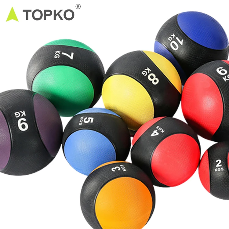 TOPKO Custom Logo Double Color Gym Training Medicine Slam Ball