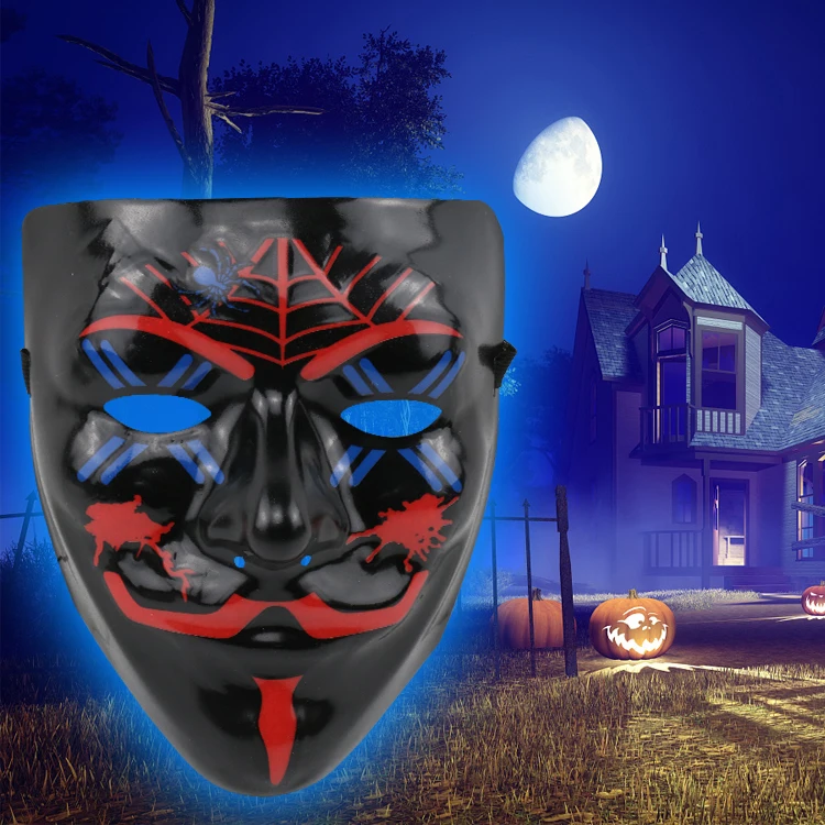 
2021 Amazon Hot Sale Halloween EL Wire Mask LED Rave Party Mask for Cosplay And Halloween 