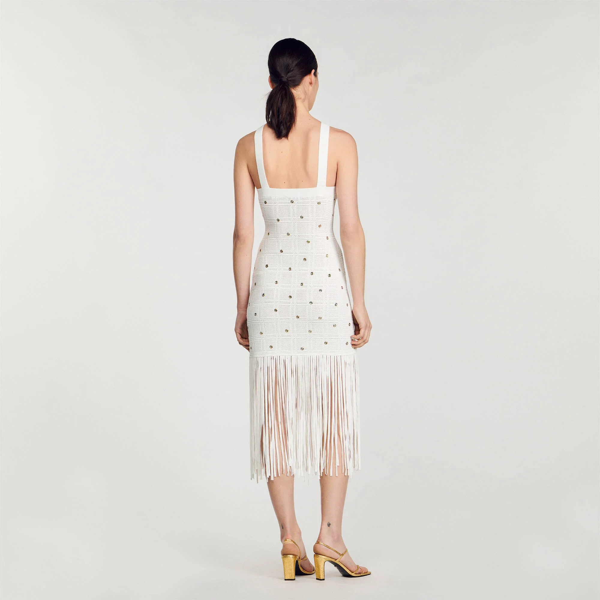 Bettergirl Custom High End New Sandro Dress French Robe Sandro 2024 Women Casual Knitted Midi Dresses Fashion Women CLothing