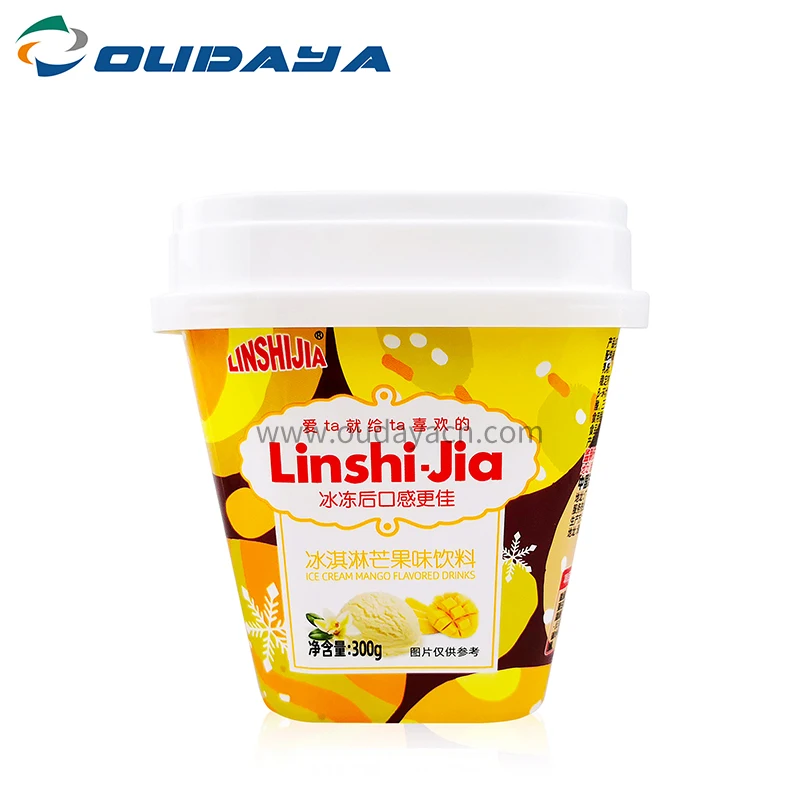 Manufacturer food grade plastic ice cream container pp boxes with lid