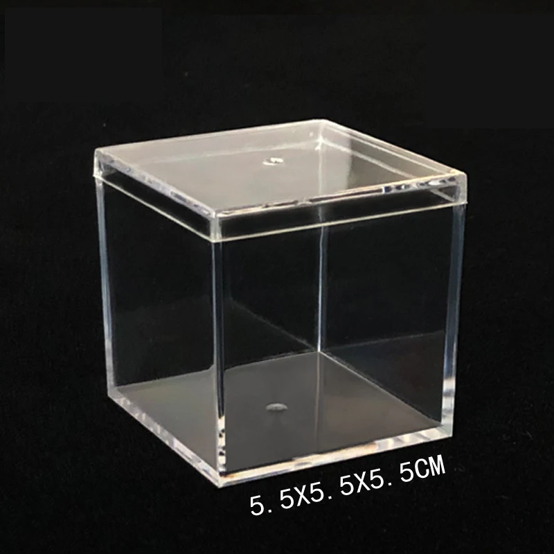 Квадратный прозрачный акриловый контейнер для хранения с логотипом на заказ маленькая коробка конфет пластиковый держатель растушевки косметики губки макияжа