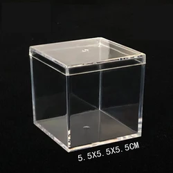 Квадратный прозрачный акриловый контейнер для хранения с логотипом на заказ, маленькая коробка для конфет, пластиковый держатель для растушевки косметики, косметики, губки для макияжа